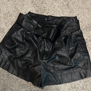 Zara Black Faux Leather Shorts